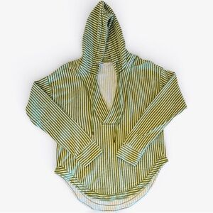 Anthropologie Pilcro Green Wharfside Striped Hoodie Women’s Large Boho Chic